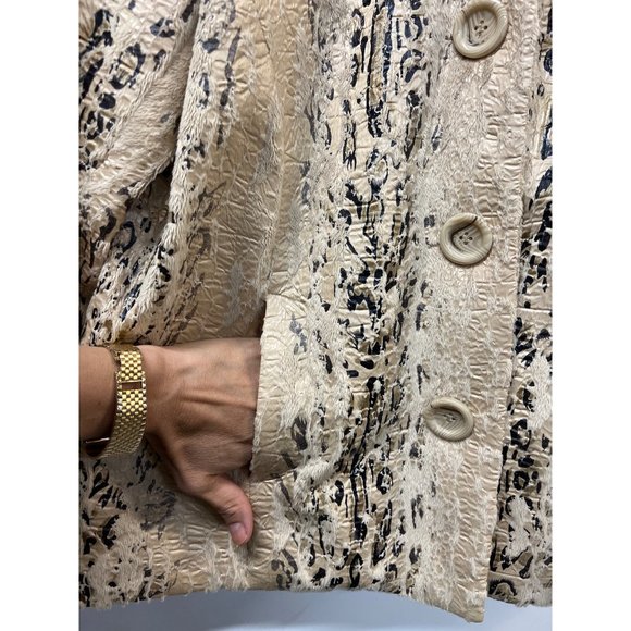 Erin London Faux Leather Snake Print Jacket Coat - Picture 8 of 10